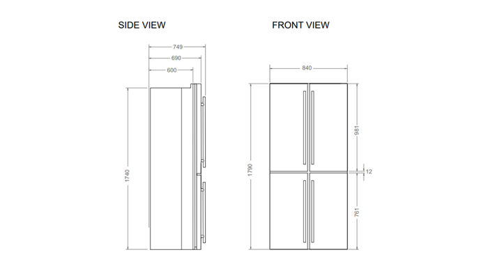 84 cm Multi Door koelkast | Bertazzoni